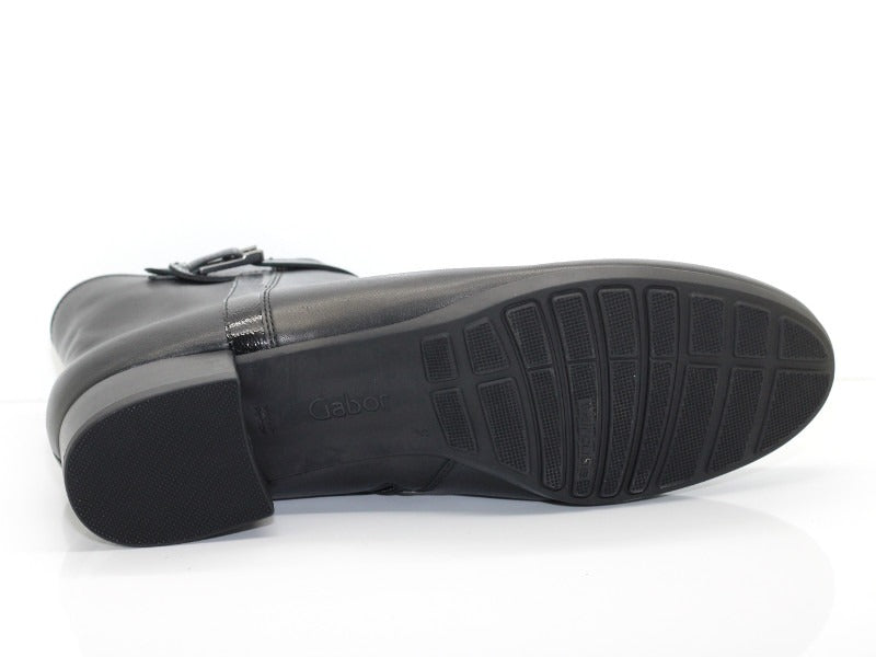Bottines plates Gabor en cuir noir