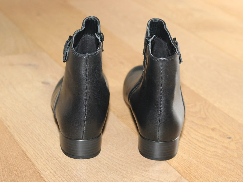 Bottines plates Gabor en cuir noir