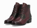 Bottines plates Remonte avec lacets en cuir bordeaux