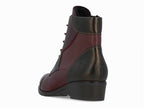 Bottines plates Remonte avec lacets en cuir bordeaux