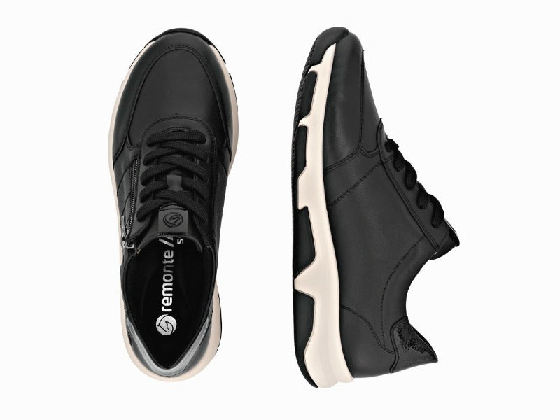 Baskets confort Remonte en cuir noir
