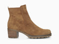 Bottines à talon carré Gabor en cuir velours cognac