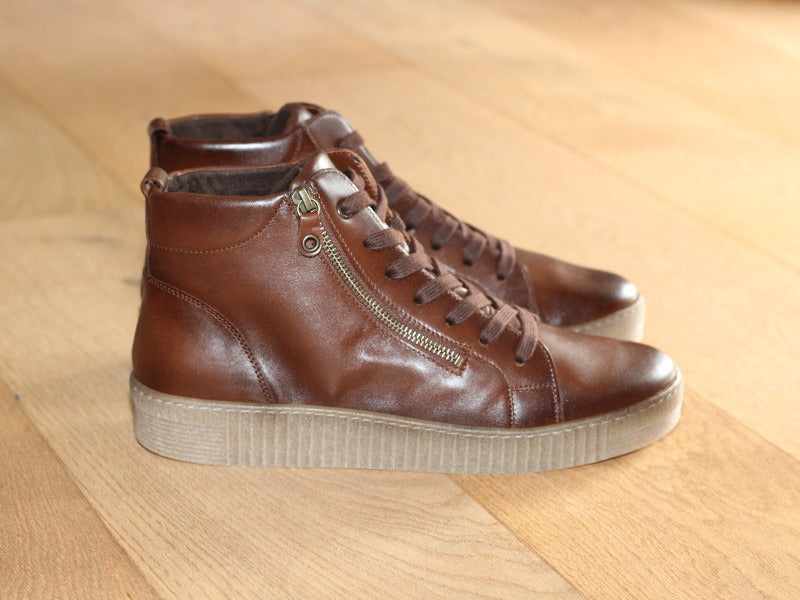 Basket montante Gabor en cuir marron brun