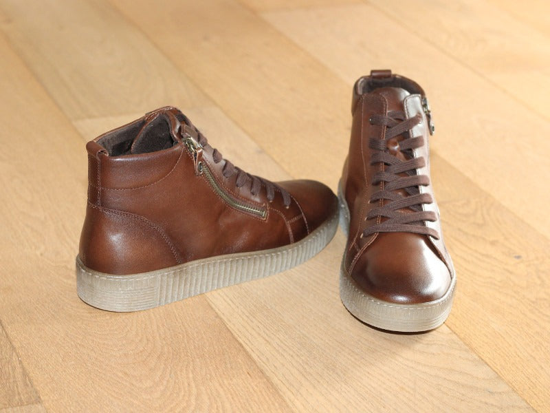 Basket montante Gabor en cuir marron brun