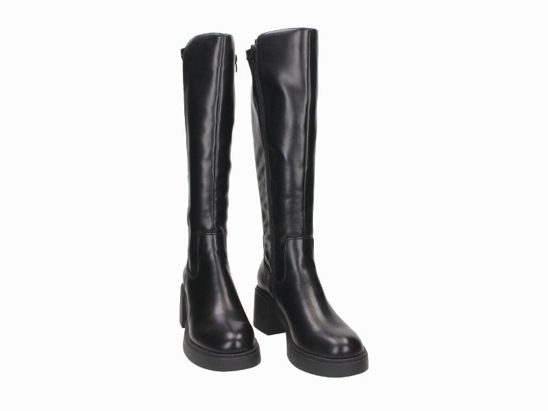 Bottes noires à talon carré Toma