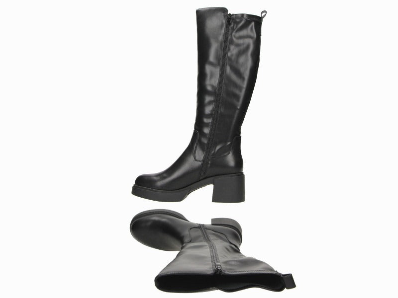 Bottes noires à talon carré Toma