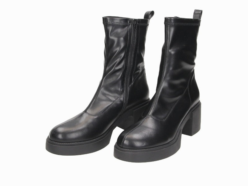 Bottines noires à talon carré Mara