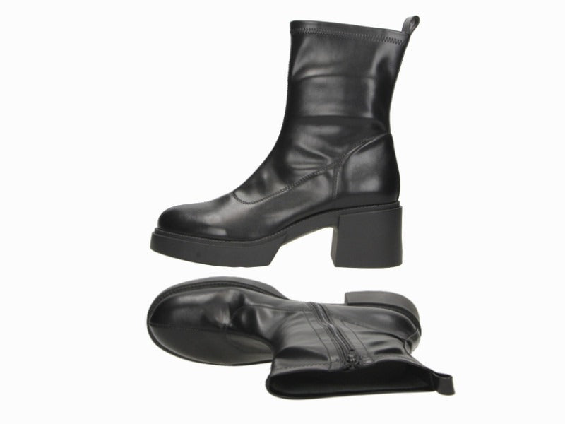 Bottines noires à talon carré Mara