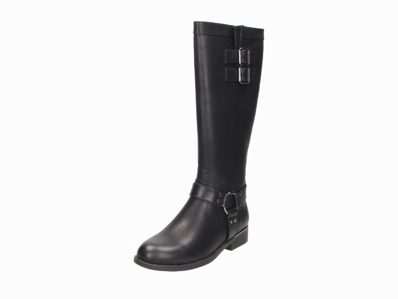 Bottes plates noires avec boucle Romy