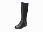 Bottes plates noires avec boucle Romy