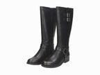 Bottes plates noires avec boucle Romy