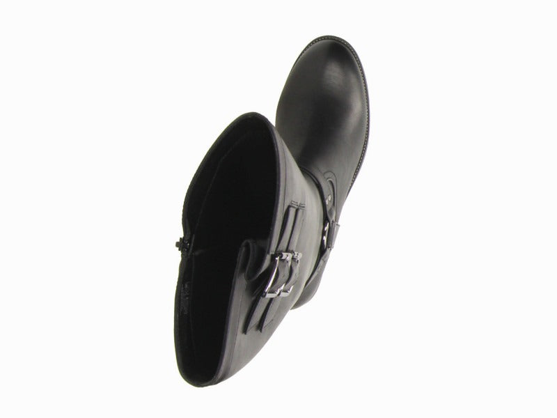 Bottes plates noires avec boucle Romy