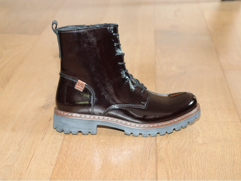 Bottines vernies en cuir noir Melinda