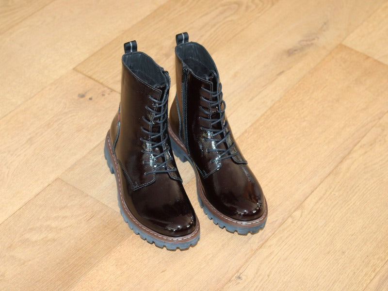 Bottines vernies en cuir noir Melinda