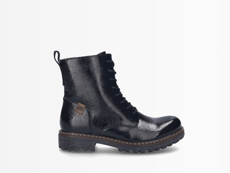 Bottines vernies en cuir noir Melinda