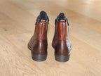 Bottines Remonte en cuir marron avec lacets et zip