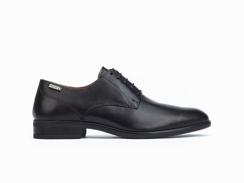 Chaussures à lacet derby en cuir noir Bristol