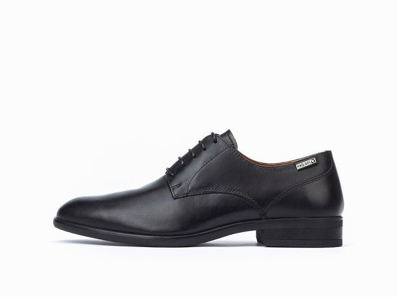 Chaussures à lacet derby en cuir noir Bristol