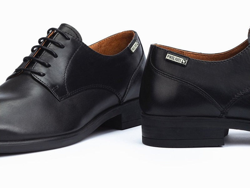 Chaussures à lacet derby en cuir noir Bristol