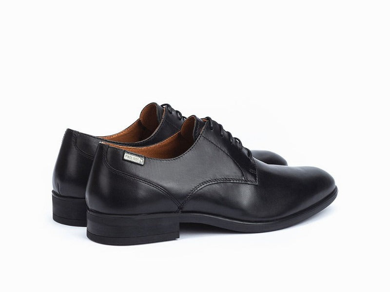 Chaussures à lacet derby en cuir noir Bristol