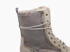 Bottines beige avec imprimé et petit talon Mustang