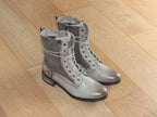 Bottines beige avec imprimé et petit talon Mustang