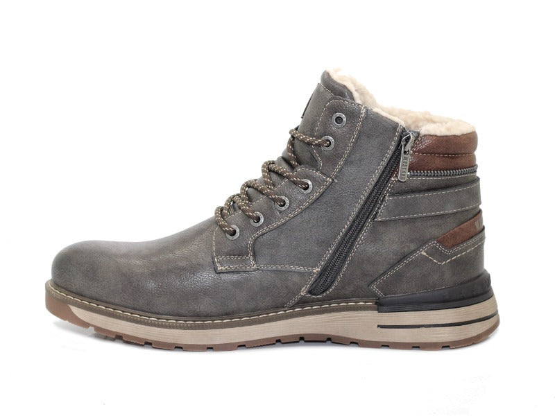 Boots fourrés Mustang aspect cuir gris anthracite
