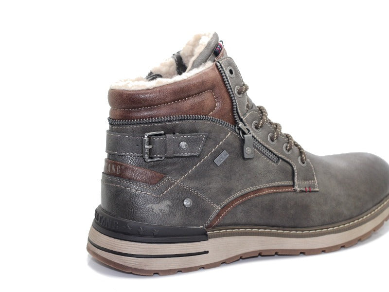 Boots fourrés Mustang aspect cuir gris anthracite