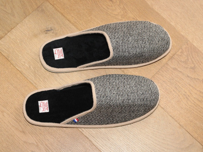 Mules en coton marron et semelle antidérapante Champillet
