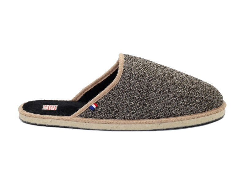 Mules en coton marron et semelle antidérapante Champillet
