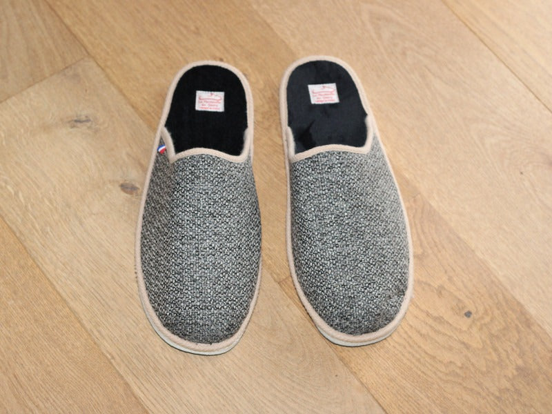 Mules en coton marron et semelle antidérapante Champillet