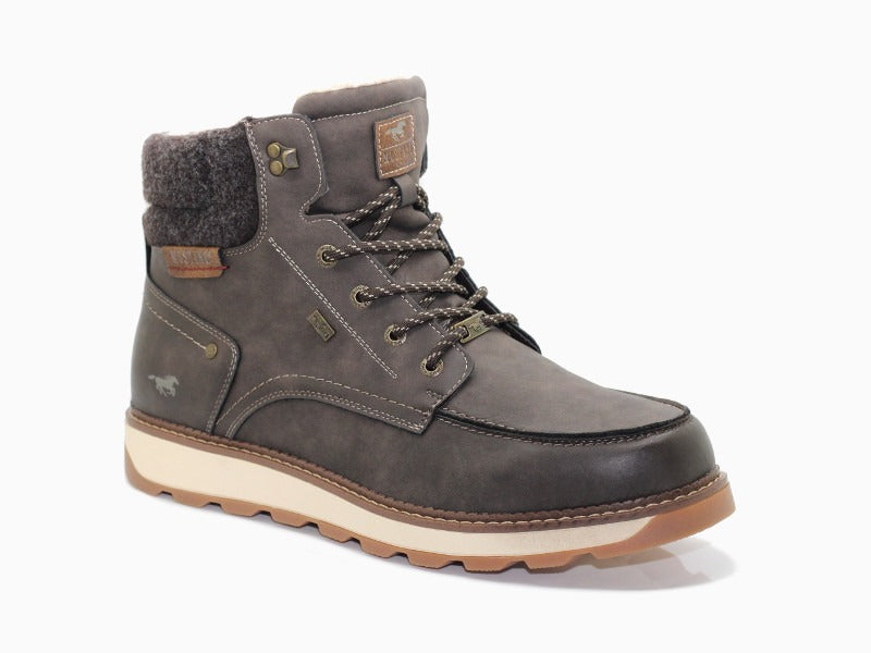 Boots chaudes Mustang aspect cuir marron Moka