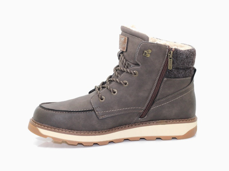 Boots chaudes Mustang aspect cuir marron Moka
