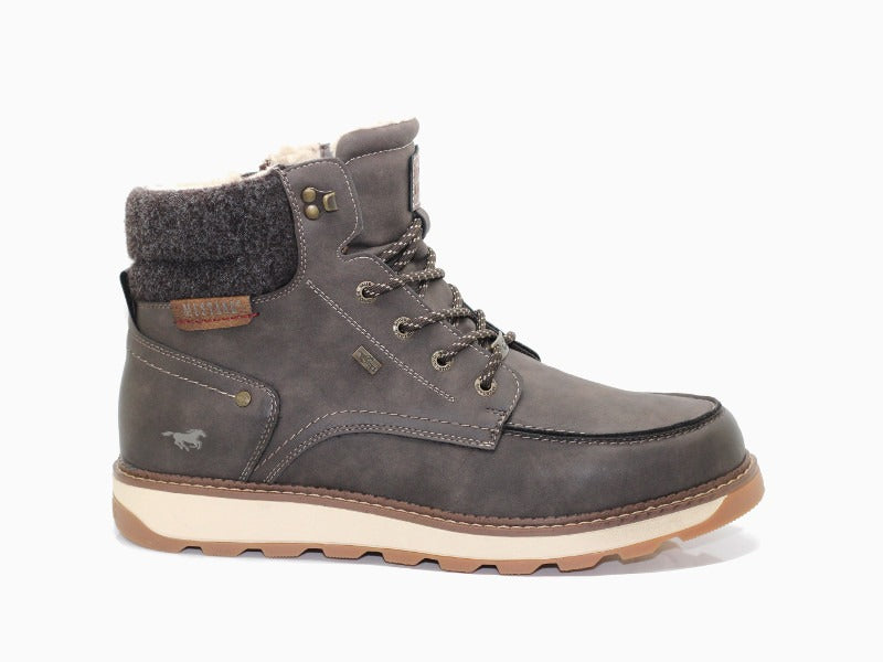 Boots chaudes Mustang aspect cuir marron Moka