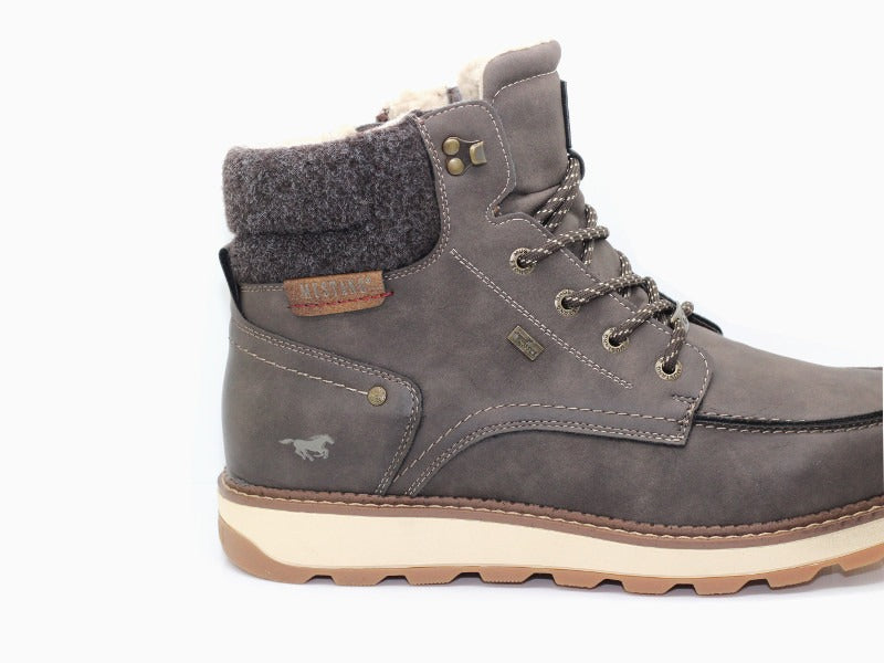 Boots chaudes Mustang aspect cuir marron Moka