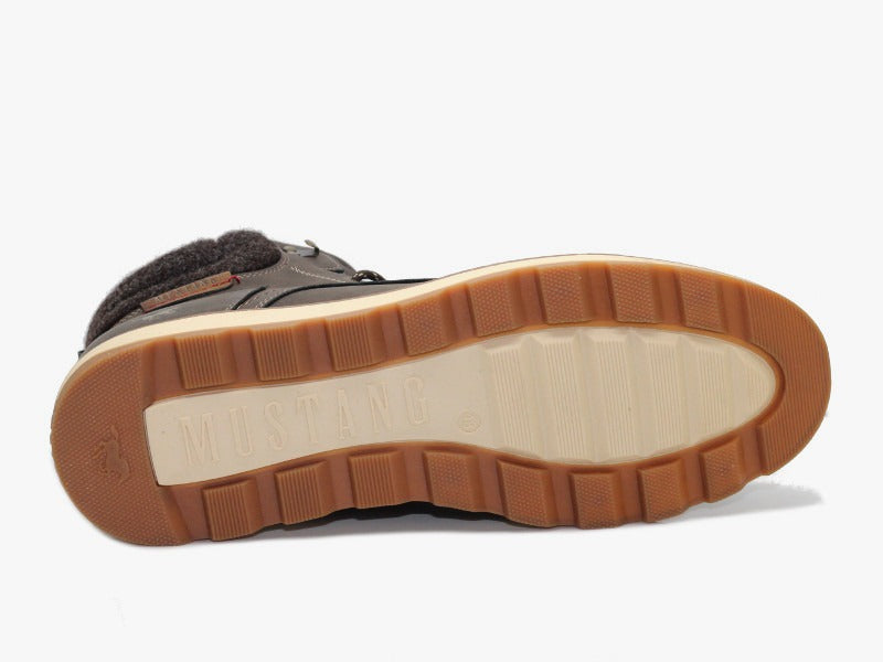 Boots chaudes Mustang aspect cuir marron Moka