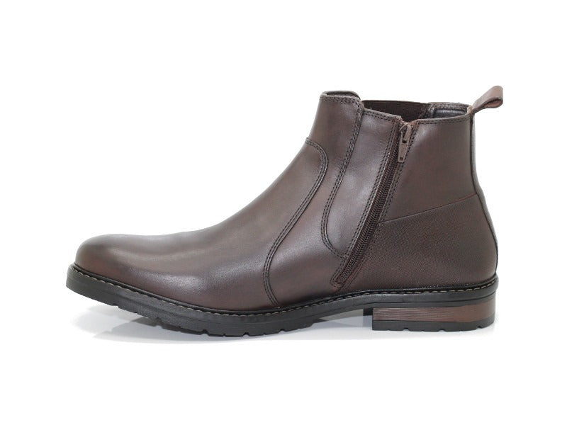 Boots style Chelsea Elster en cuir marron foncé de Redskins