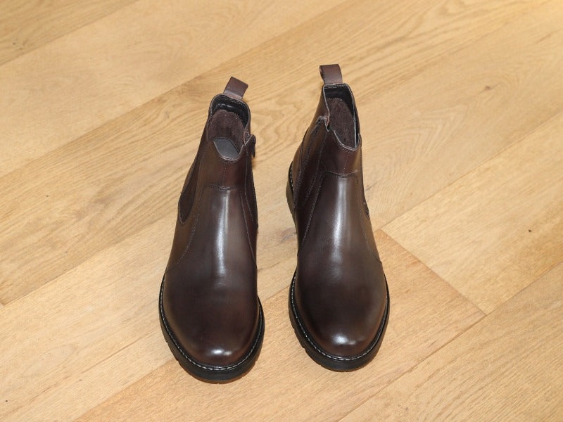 Boots style Chelsea Elster en cuir marron foncé de Redskins