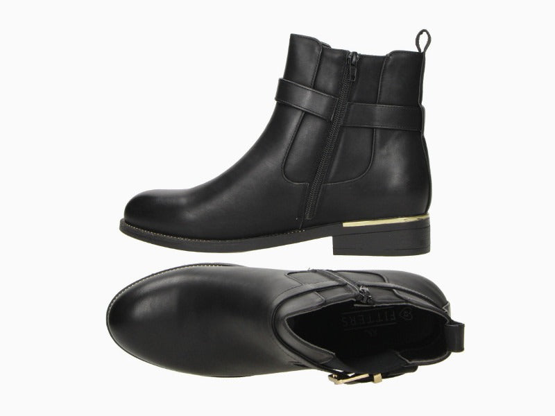 Bottines basses noires avec boucle style chelsea