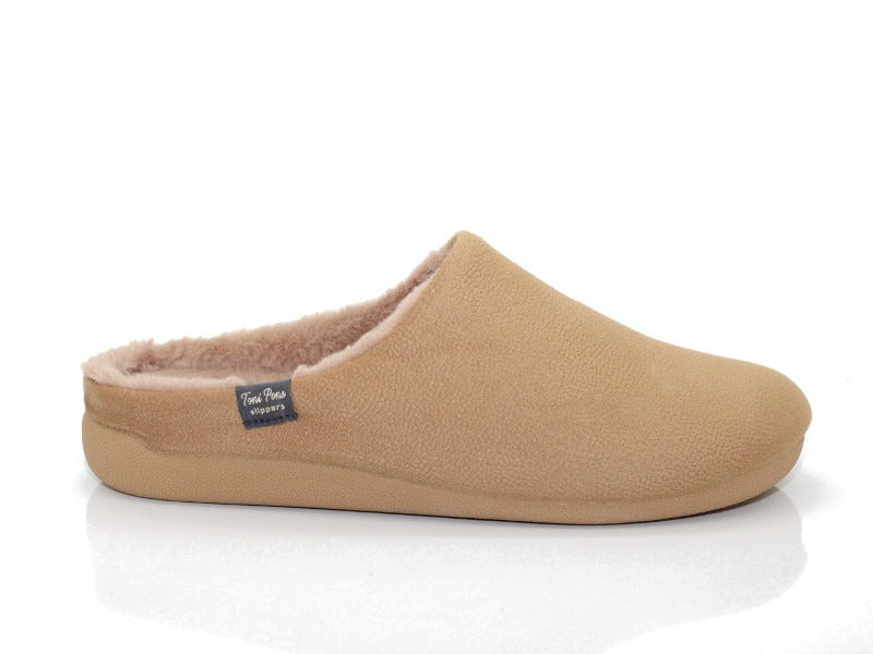 Chaussons doux et chauds en tissu camel