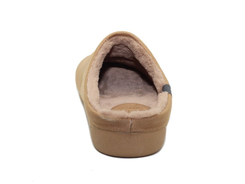 Chaussons doux et chauds en tissu camel
