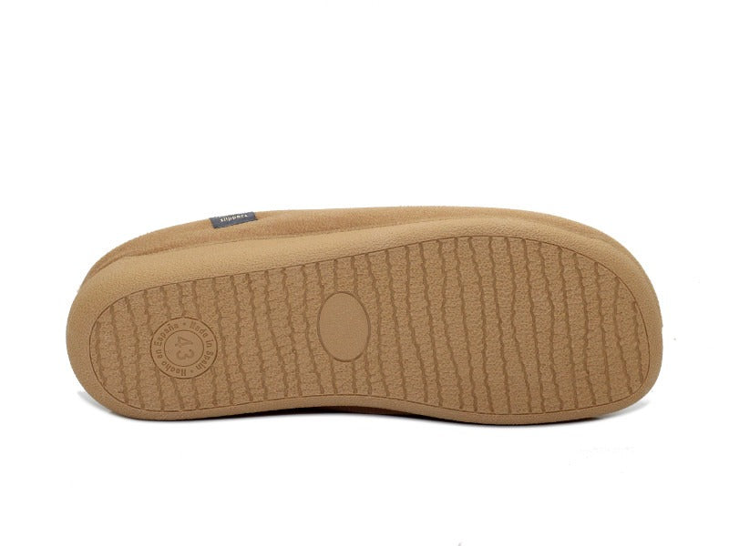 Chaussons doux et chauds en tissu camel