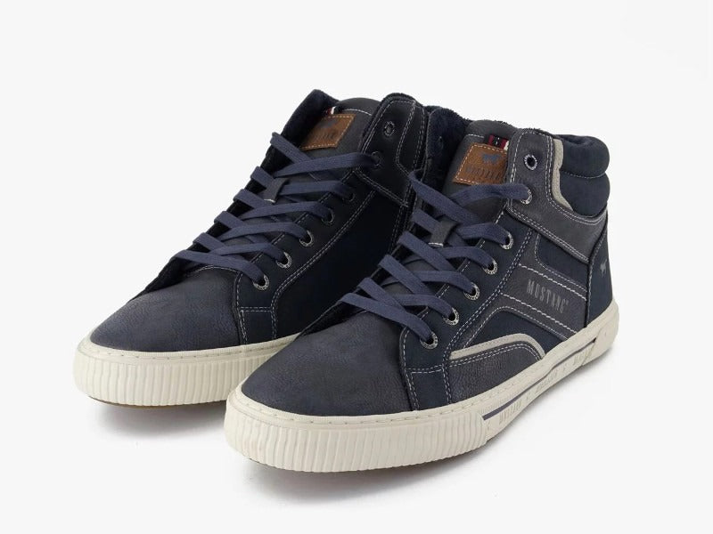 Baskets sneakers montants bleu marine Mustang