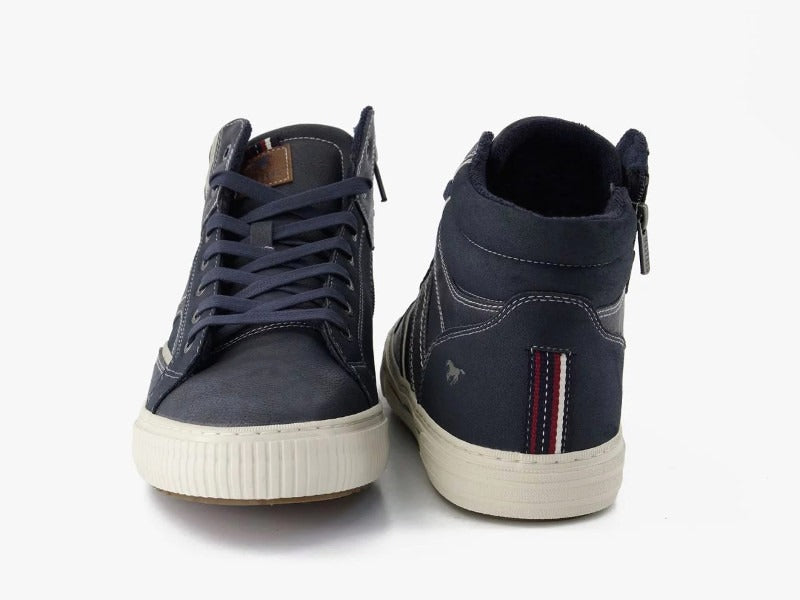 Baskets sneakers montants bleu marine Mustang