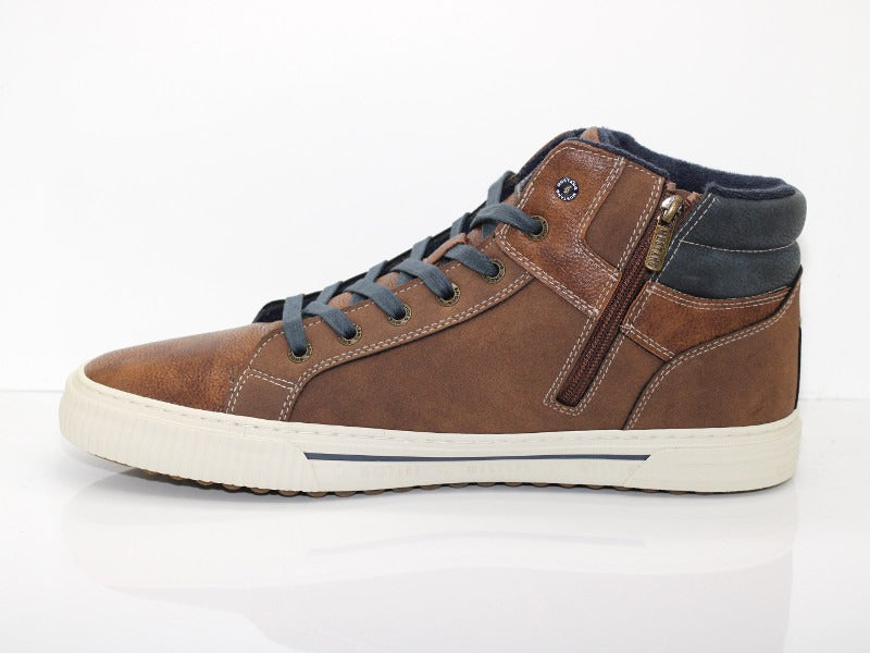 Baskets sneakers montants marron Mustang