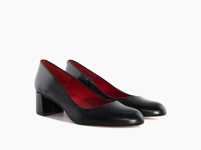 Escarpins en cuir noir Martina