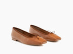 Ballerines classiques en cuir camel