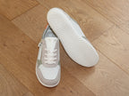 Sneakers en cuir beige et dorée Suzy