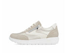Baskets compensées Remonte en stretch beige et or