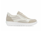 Baskets compensées Remonte en stretch beige et or